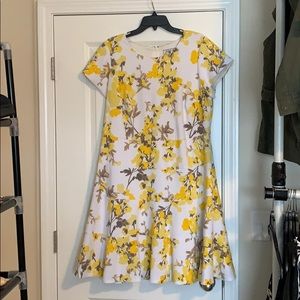 Jessica Howard Yellow and White Dress 16W